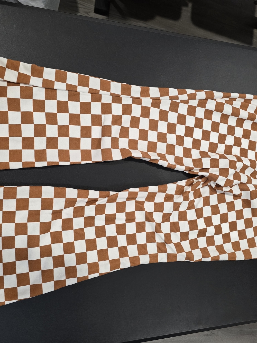 Grayson Threads Brown and White Checkerboard Kids Leggings